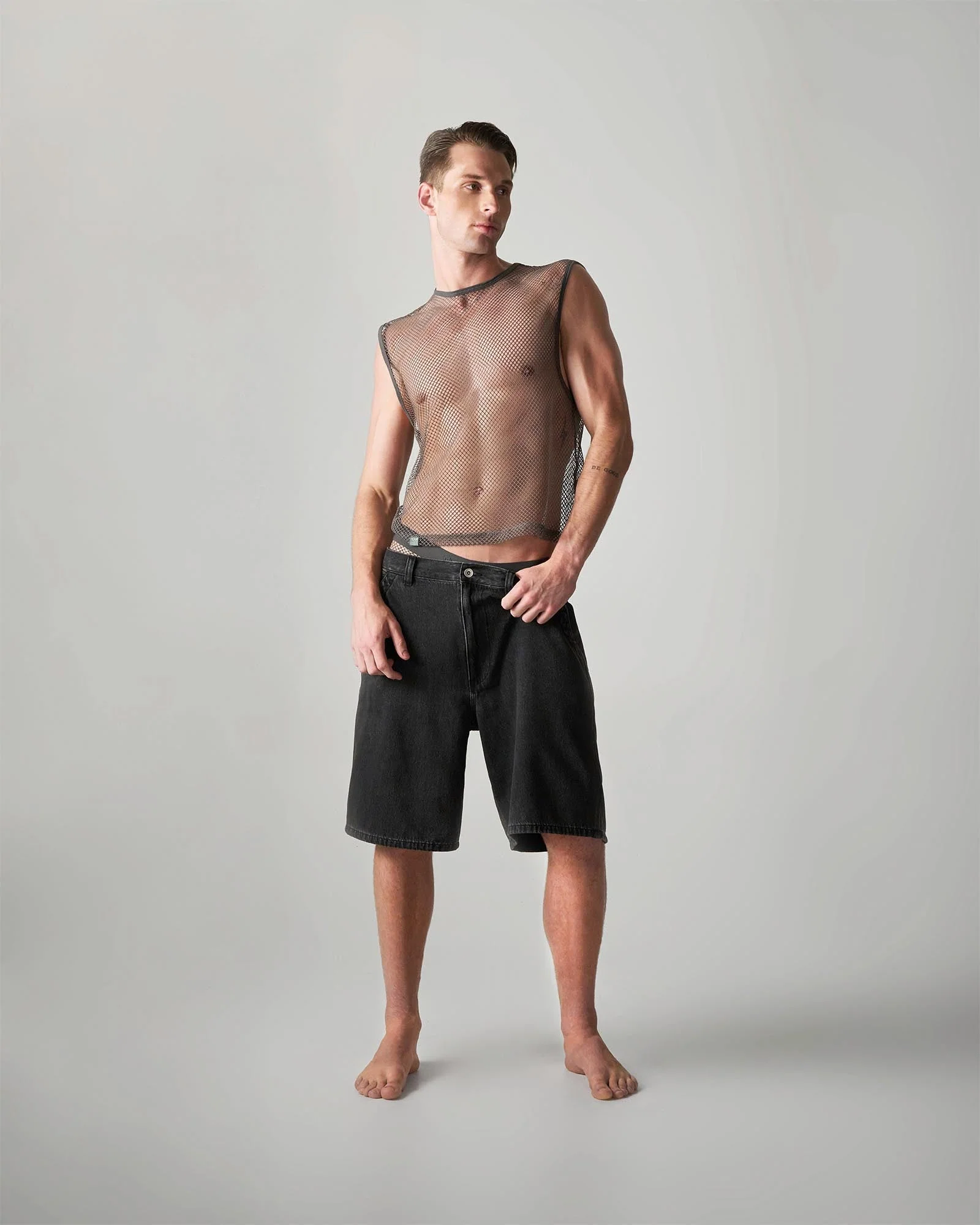 Edge Net Muscle Tank | Gunmetal - Image 3